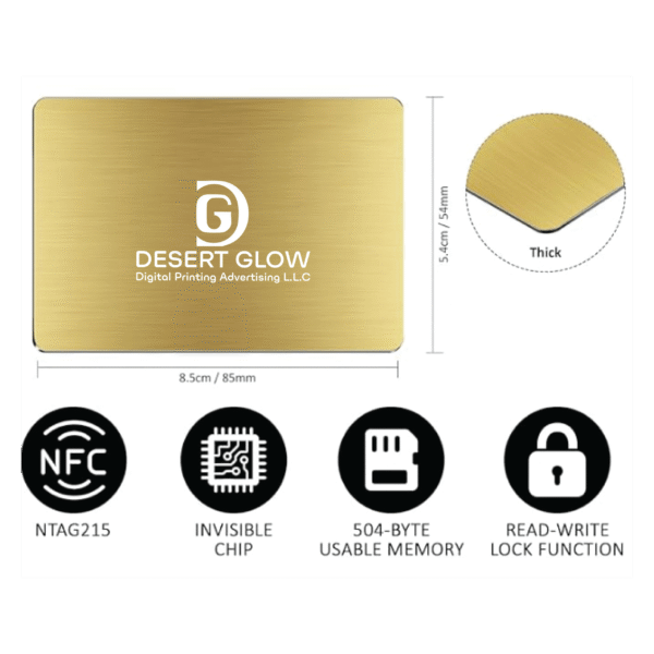 Gold Metal NFC Business Cards Printing