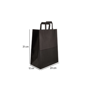 Black Paper Bag Flat Handle-01-02