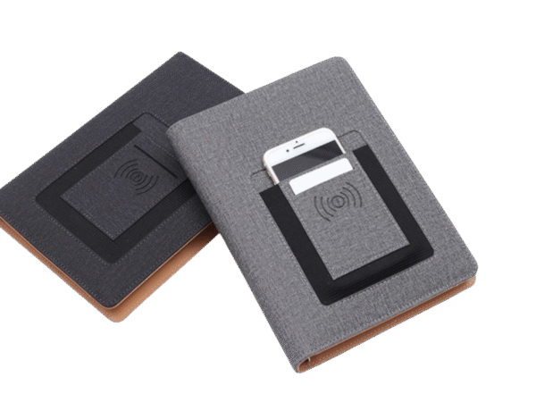 PU NOTEBOOK WITH WIRELESS CHARGER