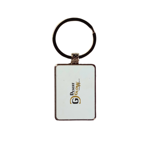 Signature Rectangular Metal Keychain