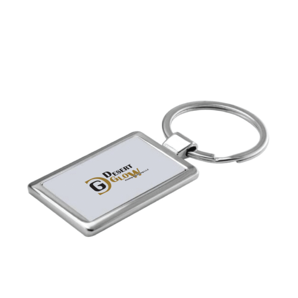 Signature Rectangular Metal Keychain