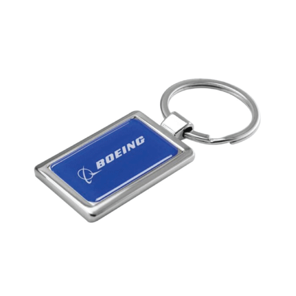 Signature Rectangular Metal Keychain