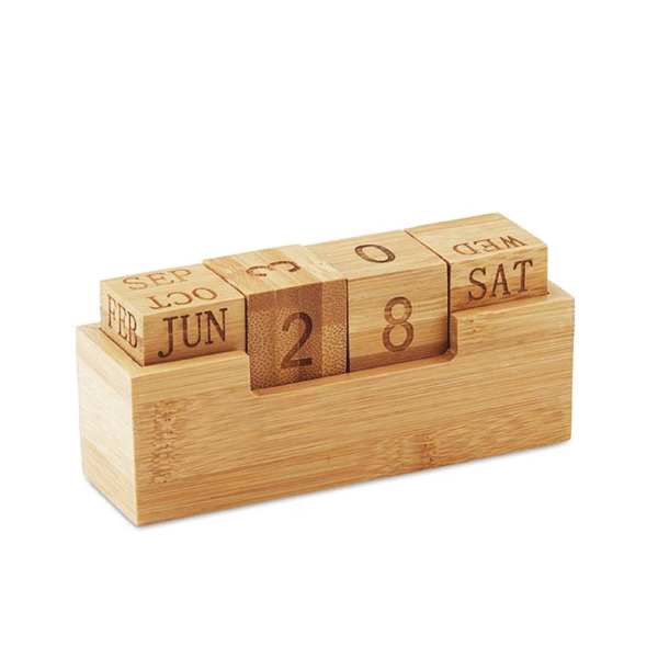 Wooden Calendar Blocks with Card & Pen Holder