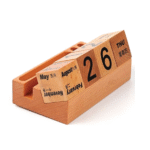 Wooden Calendar Blocks with Card & Pen Holder