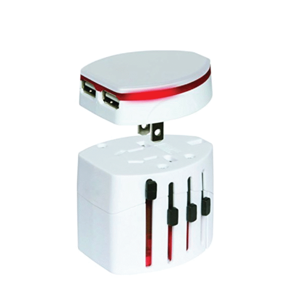Universal Travel Adapter with Dual USB Ports