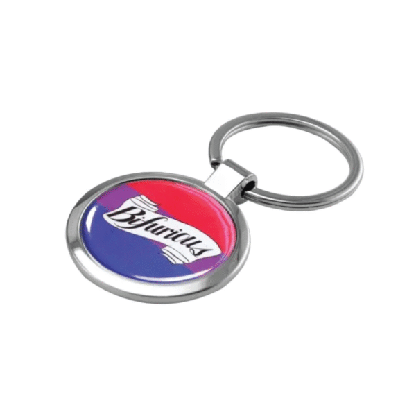 Metal Keychain Ring with Shiny Chrome
