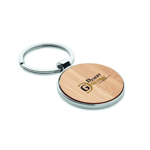 Round Bamboo Key Ring