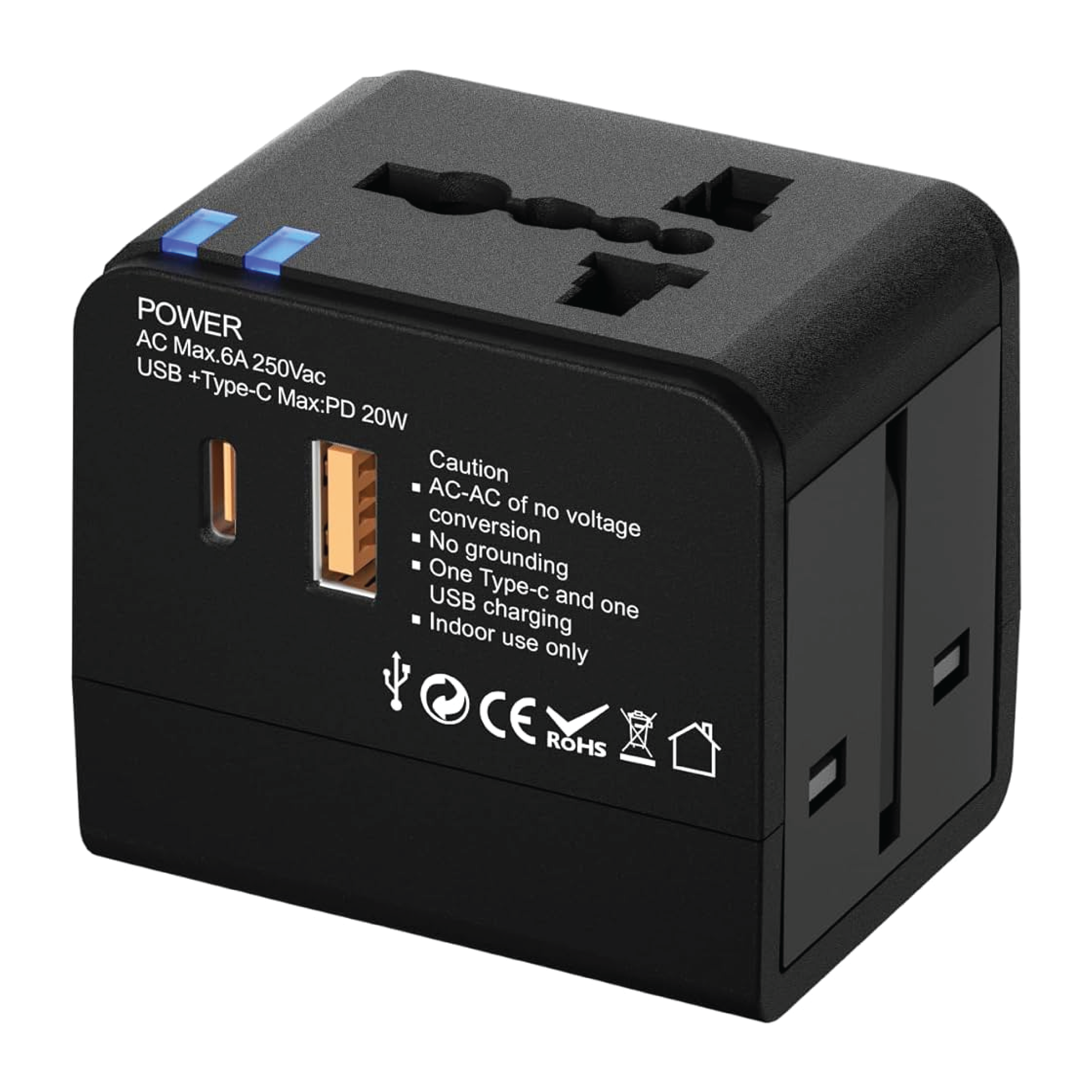 Travel Adapter with Dual USB Ports