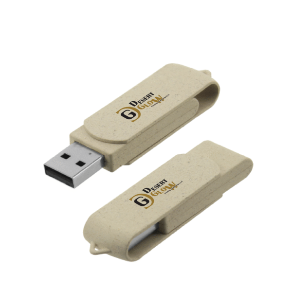 Wheat Straw Swivel USB Flash Drive