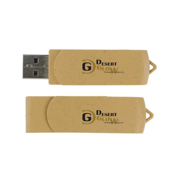Wheat Straw Swivel USB Flash Drive