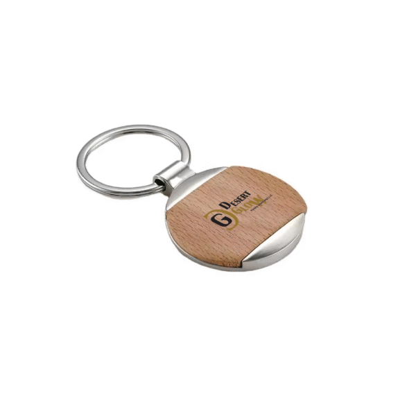 Royal Circular Wooden Keychain – Elegant, Natural & Timeless Accessory