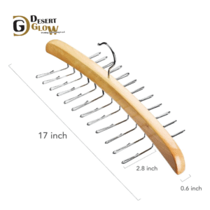 1 Unit Wooden Tie Rack Hangers Rotating Twirl-04