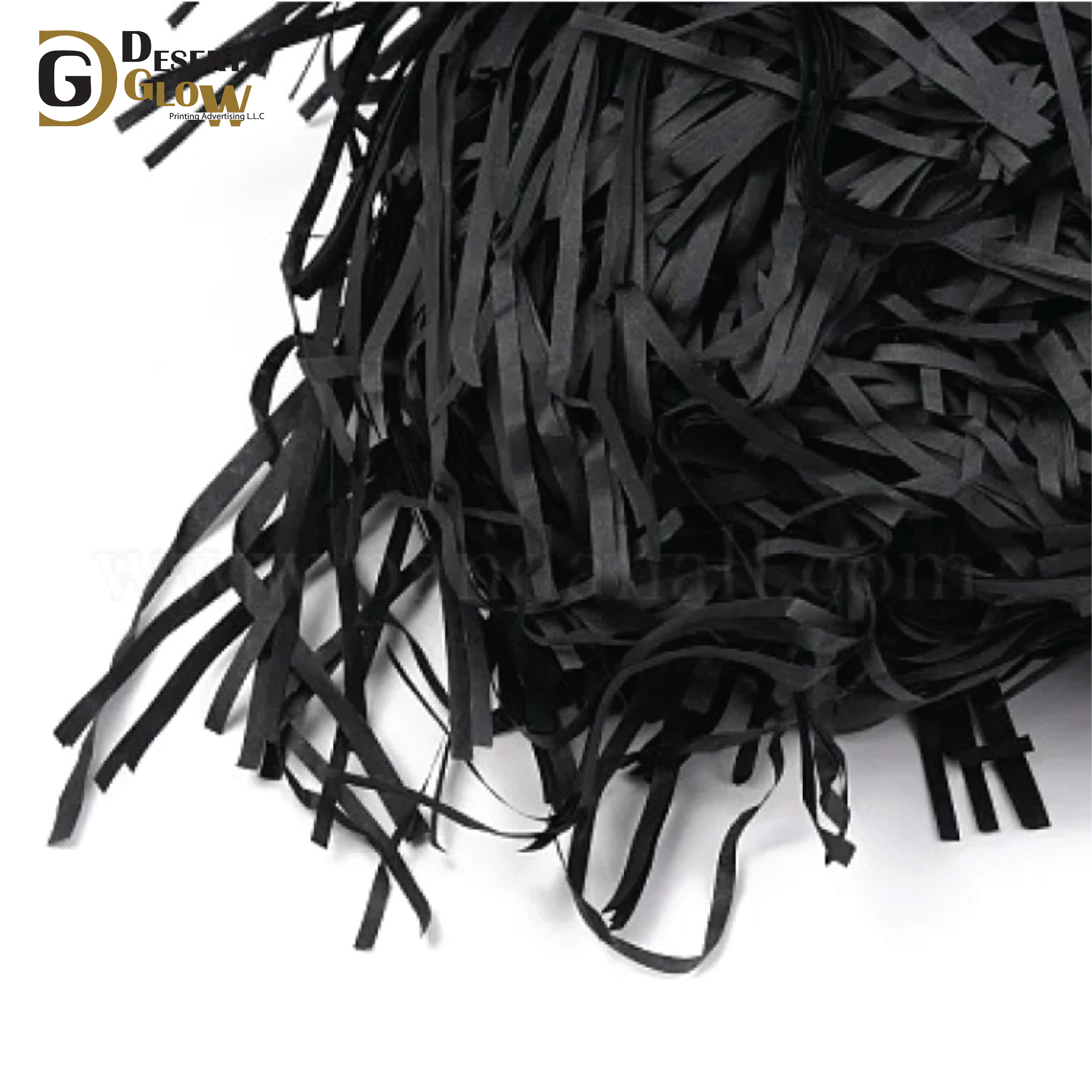Black Raffia Paper Shreds