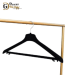 Black Jumbo Coat Hanger Non-slip Velvet Flocked