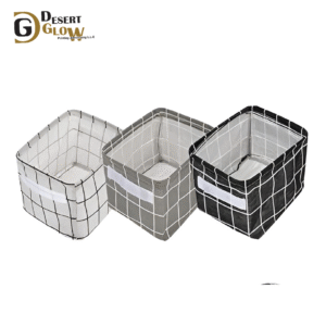 Foldable Cotton Linen Desktop Organizer Bins