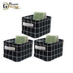 Foldable Cotton Linen Desktop Organizer Bins