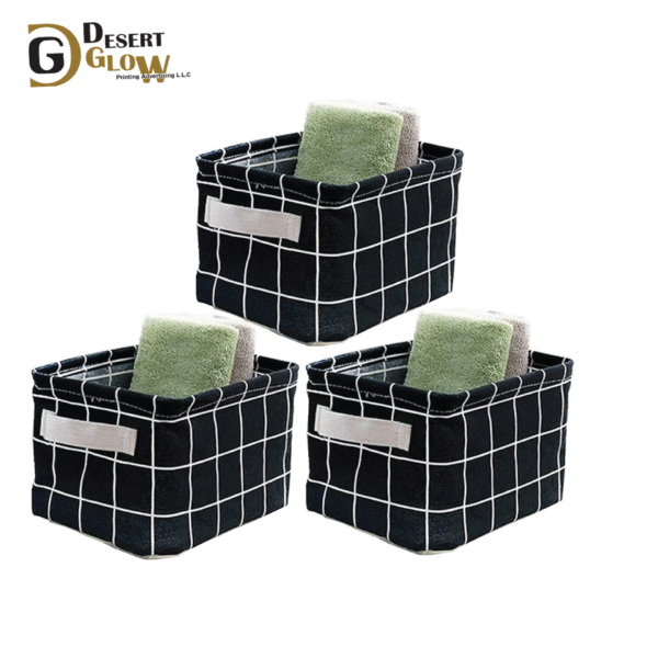 Foldable Cotton Linen Desktop Organizer Bins