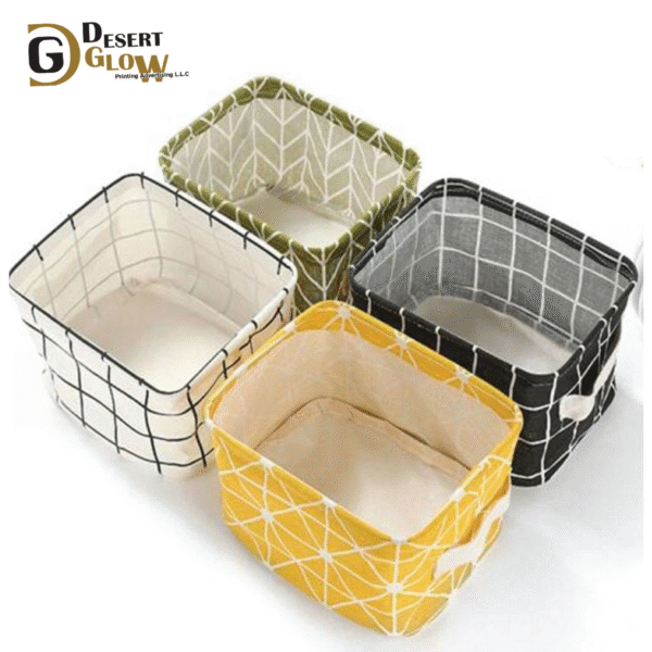Foldable Cotton Linen Desktop Organizer Bins