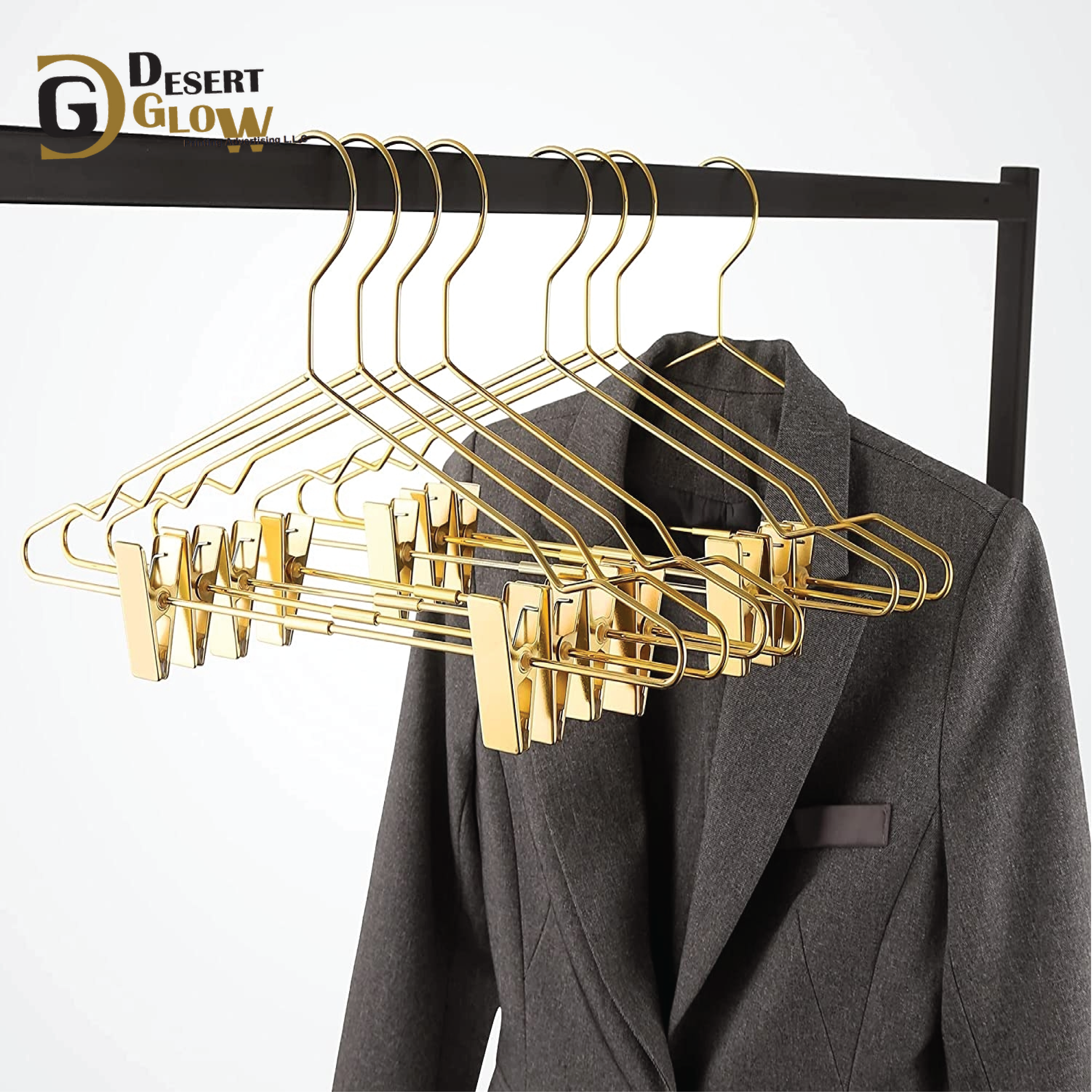 Golden Color Metal Hangers & Clips 16.8 Inch