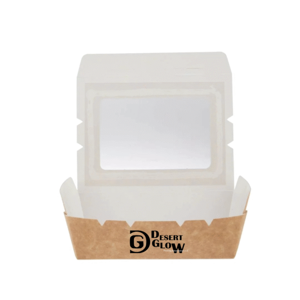 Kraft Brown Top Lunch Box with Window
