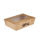 Kraft Brown Top Lunch Box with Window