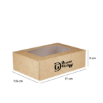 Kraft Rectangle Salad Box 17 x 11 cm with Window