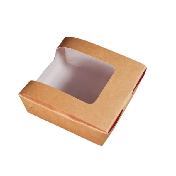 Kraft box with wider window 13x13 cm