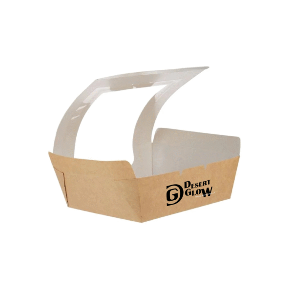 Kraft box with wider window 13x13 cm