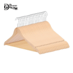 Natural Color Wooden Suit Hanger Smooth Finish B-Grade Quality