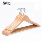 Natural Color Wooden Suit Hanger Smooth Finish B-Grade Quality