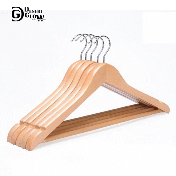 Natural Color Wooden Suit Hanger Smooth Finish B-Grade Quality