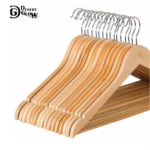 Natural Color Wooden Suit Hanger Smooth Finish B-Grade Quality