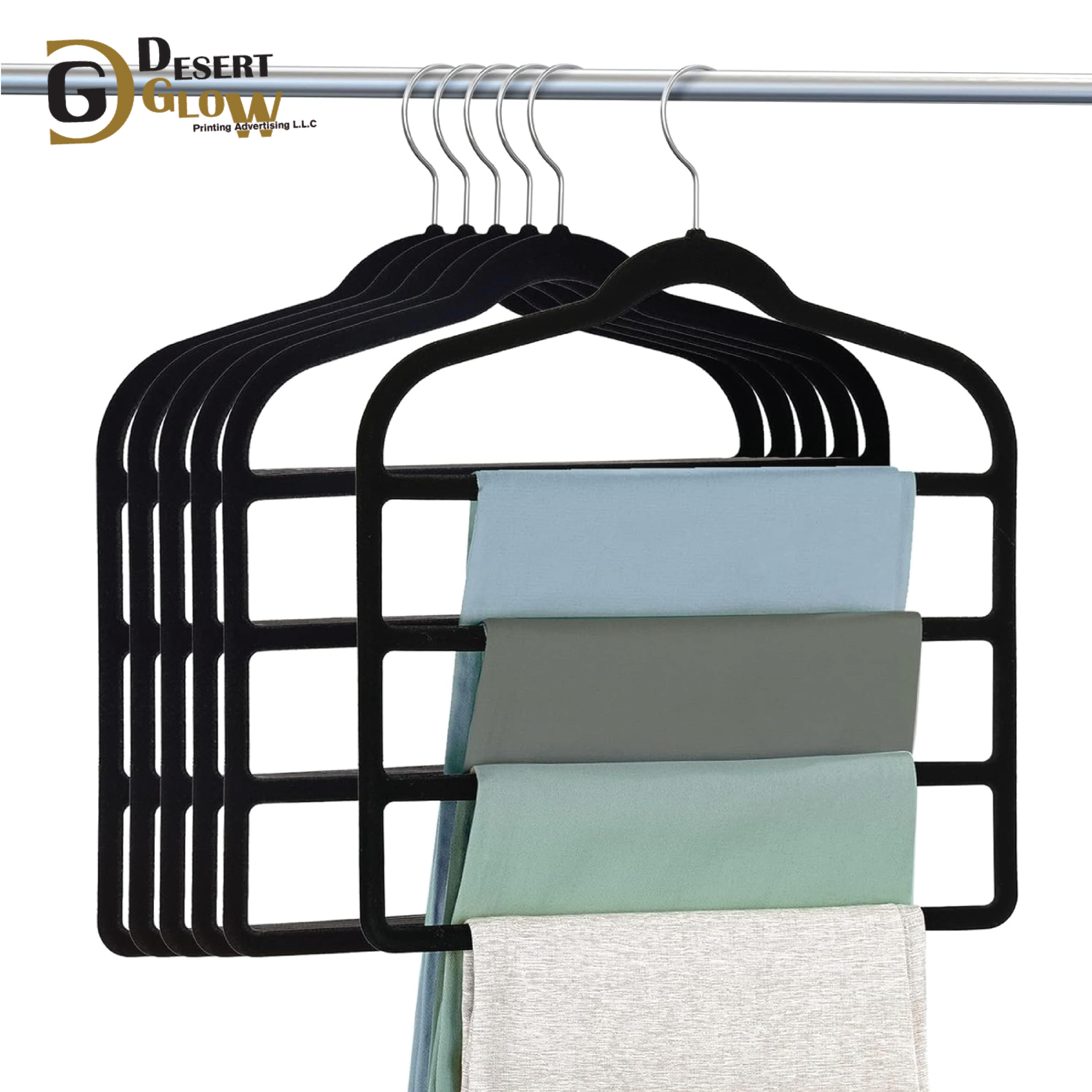 Skirt Hangers 4 Layers 360° Swivel Hook Velvet Clothes Hanger for Jeans