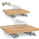 Solid Lotus Wood Deluxe Wooden Pants Hangers