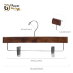 Solid Lotus Wood Deluxe Wooden Pants Hangers