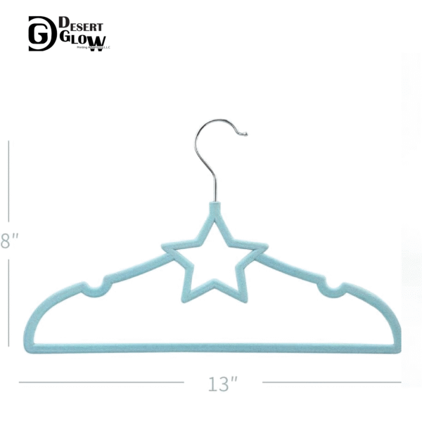 Star Shape Blue Velvet Baby Clothes Hanger