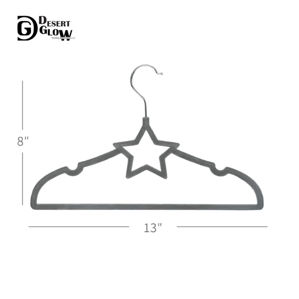 Star Shape Grey Velvet Baby Clothes Hanger