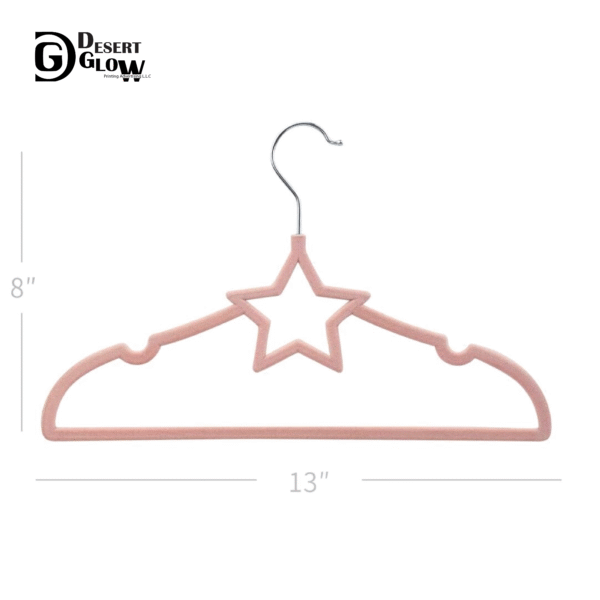 Star Shape Pink Velvet Baby Clothes Hanger