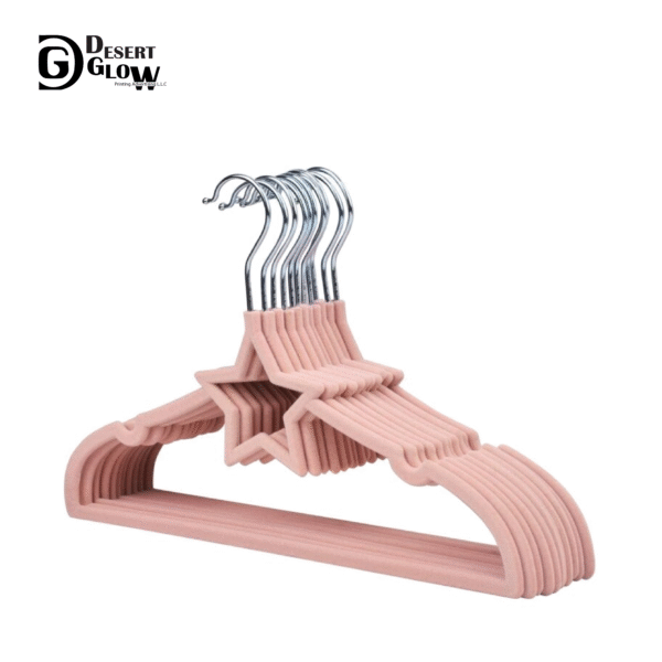 Star Shape Pink Velvet Baby Clothes Hanger