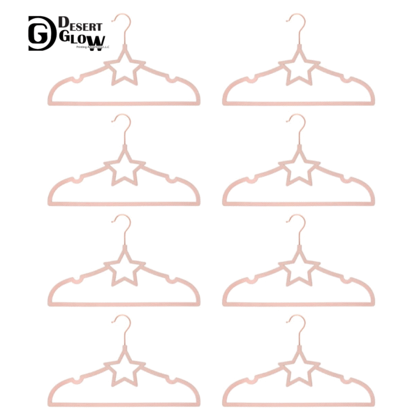 Star Shape Pink Velvet Baby Clothes Hanger