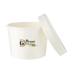 White Paper Noodle Bowl with Paper Lid