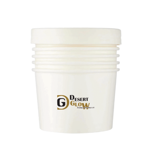 White Paper Noodle Bowl with Paper Lid