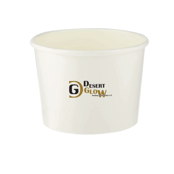 White Paper Noodle Bowl with Paper Lid