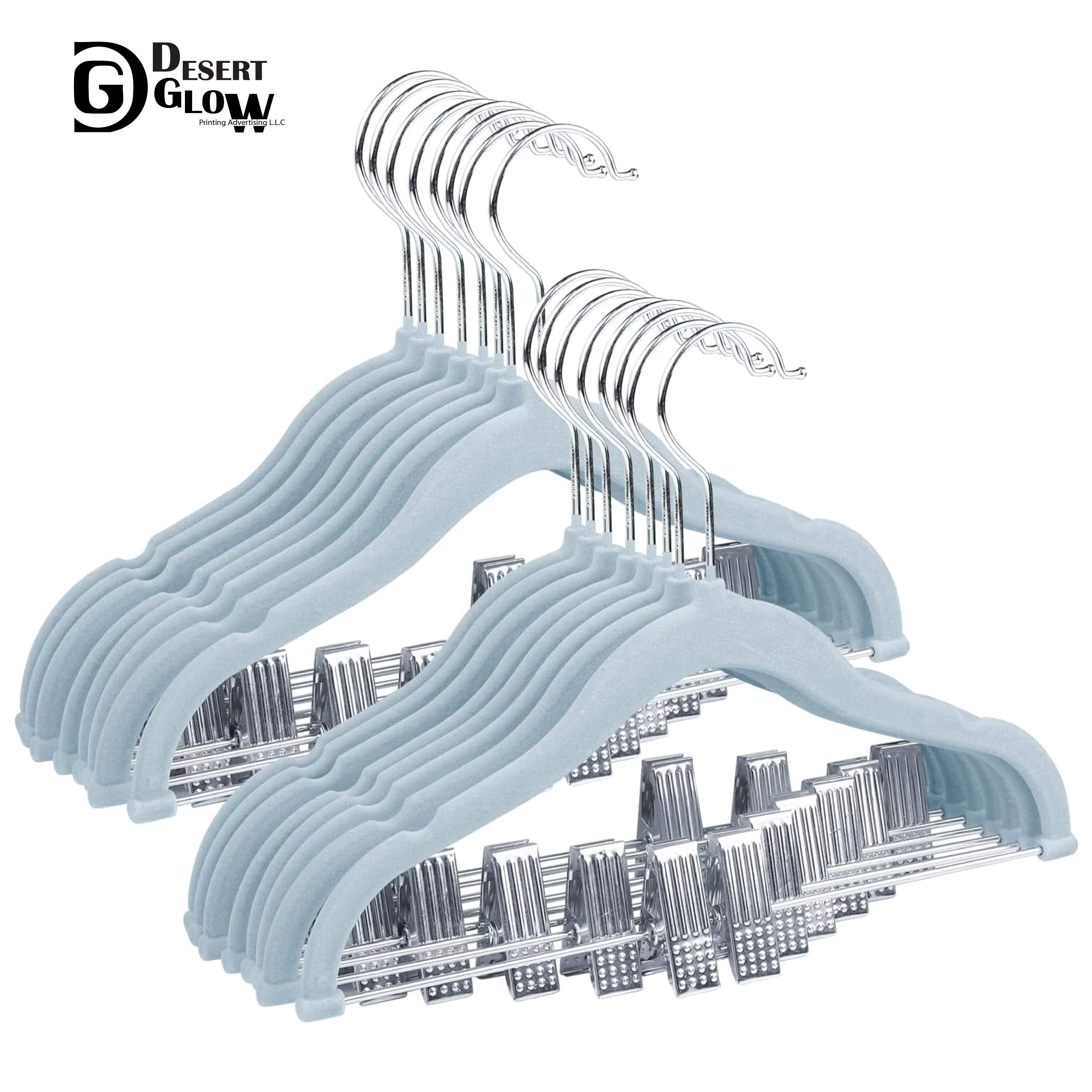 Pack Trouser Hangers with Movable Clips