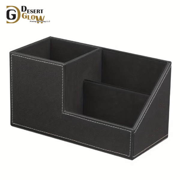 Leather Desk Organizer Pen Holder